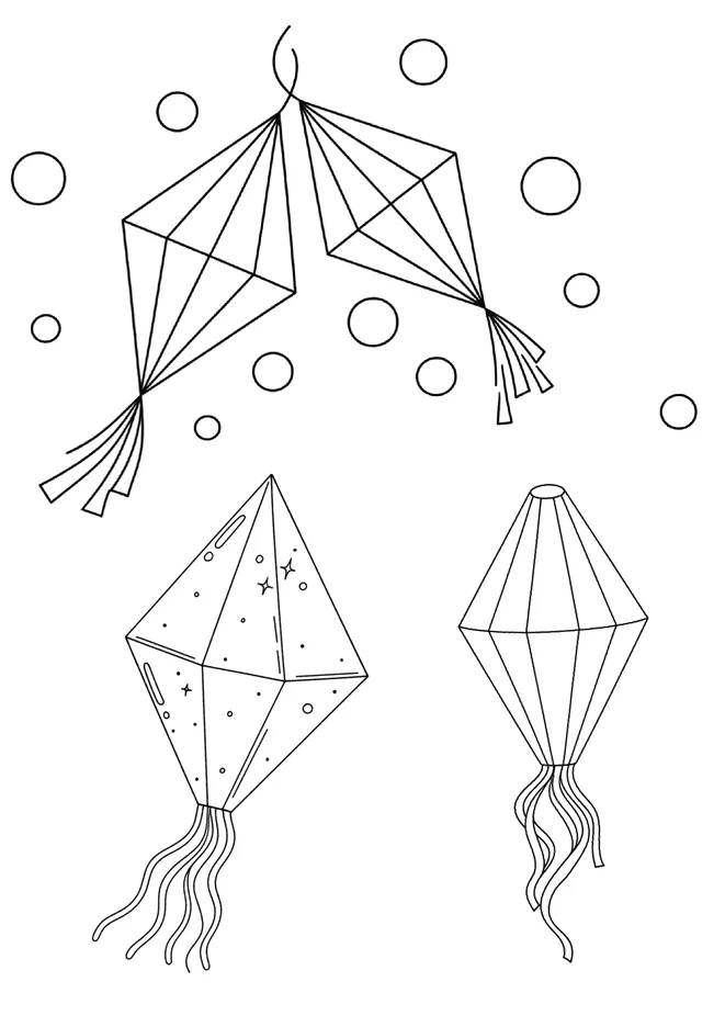 desenho de balao junino para colorir para imprimir e colorir - imagem 6